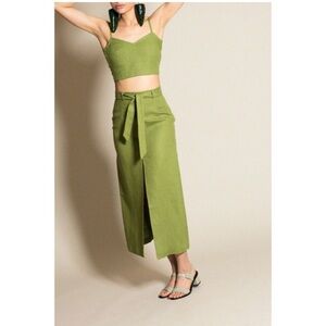 Paloma Wool Green Midi Skirt